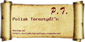 Poliak Terestyén névjegykártya